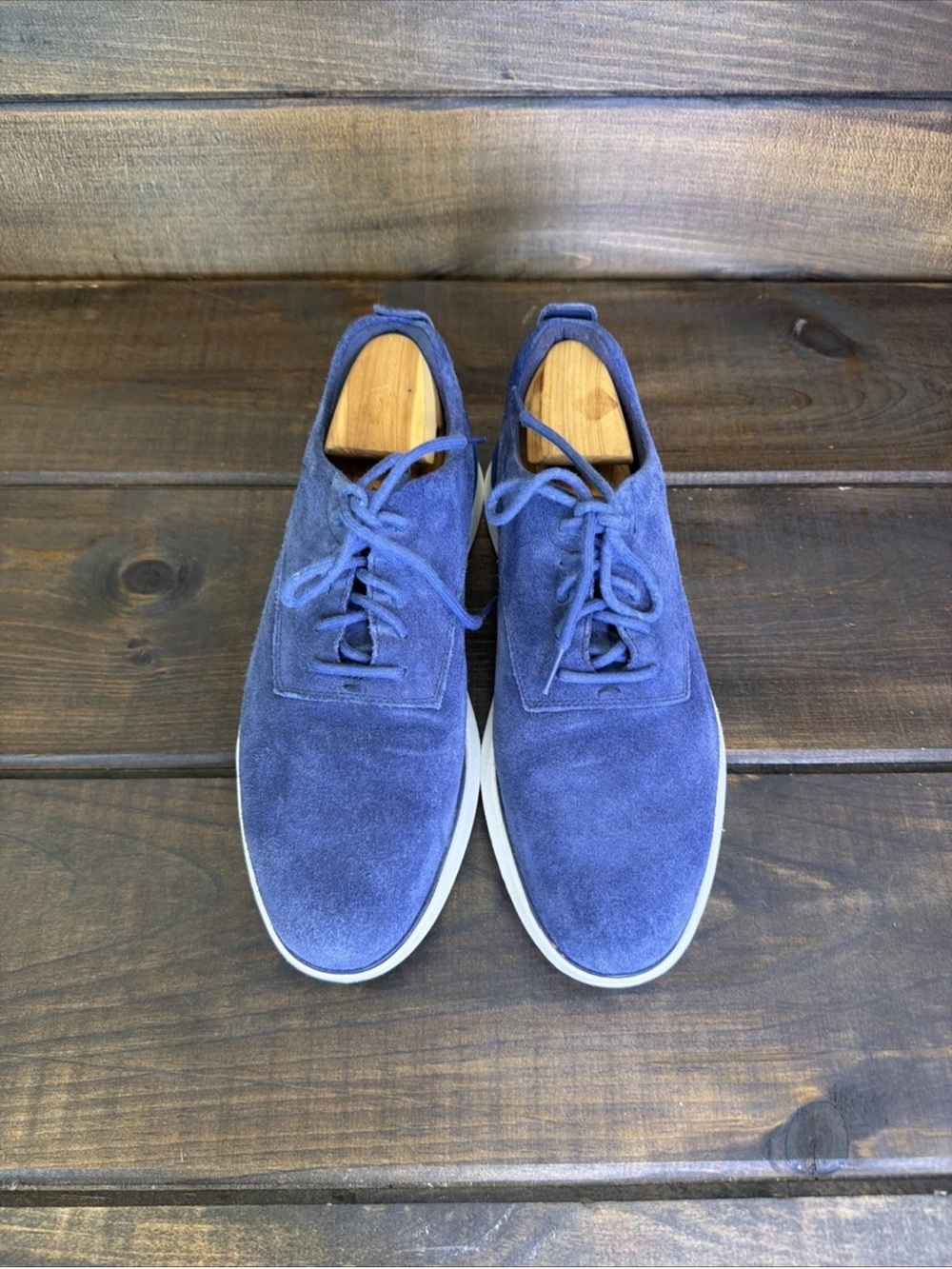 Cole Haan Grand Horizon II Blue Suede Casual Oxford Shoes Men Size 10 M